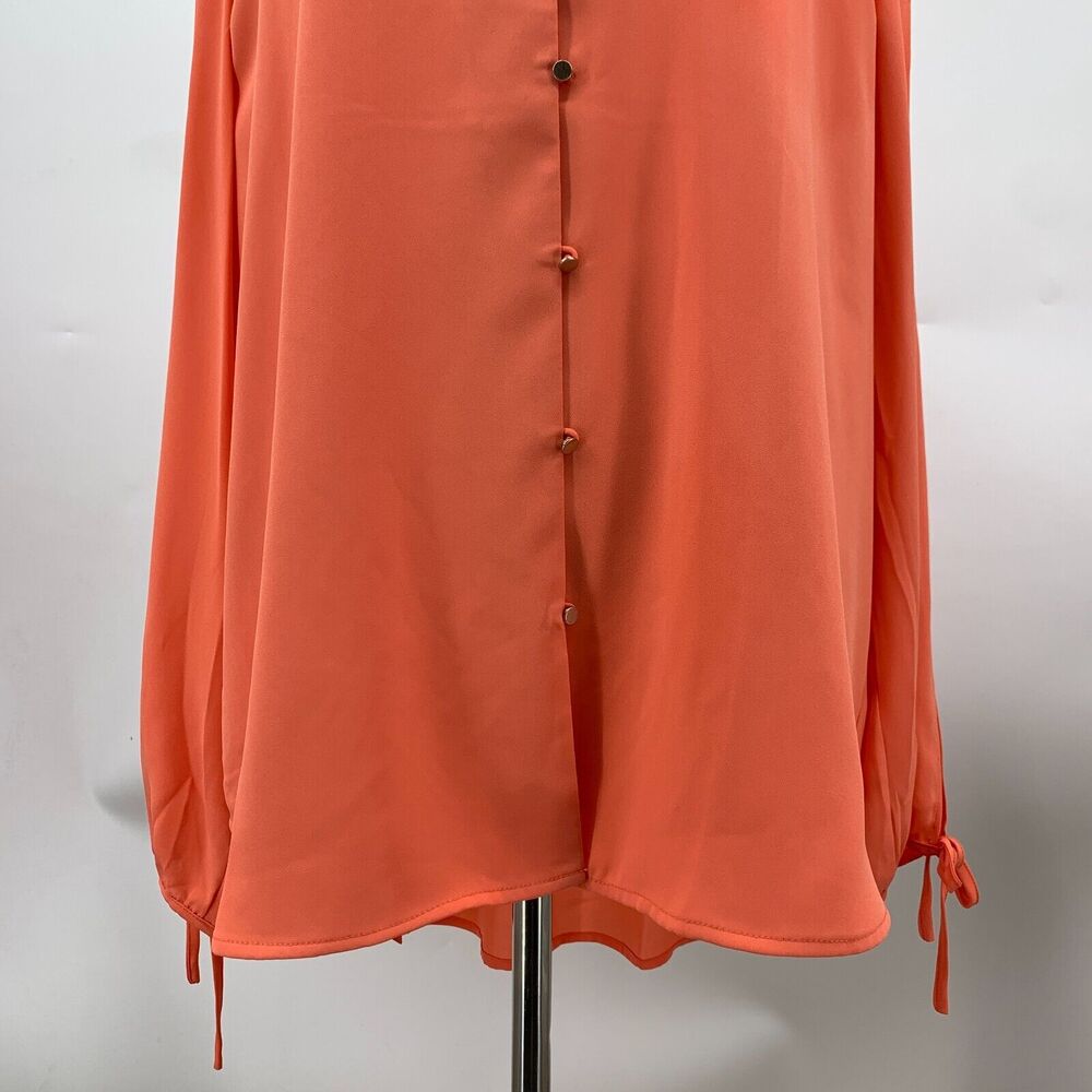 The Limited Collection Cutout Sleeve Womens XL Extra Large Coral Orange V Neck - Picture 4 of 13